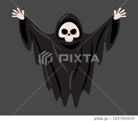 Grim reaper . Halloween cartoon characters . Vector . 105760034