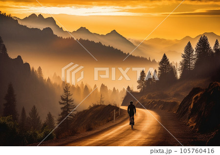Cyclist riding bike Cyclist riding bike 105760416