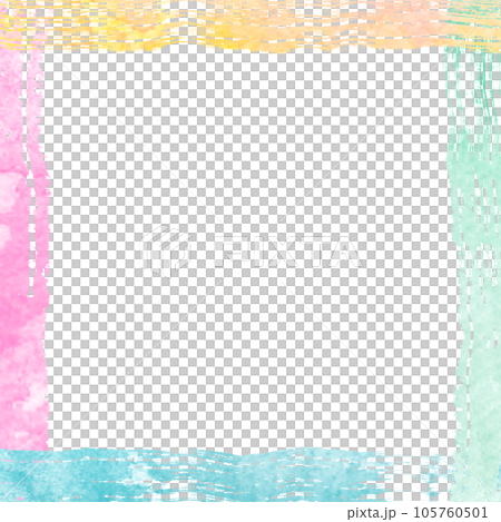 Square Simple copy space frame surrounded by colorful brush strokes 105760501