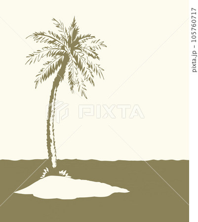 Small desert island. Vector drawing Small desert island. Vector drawing 105760717