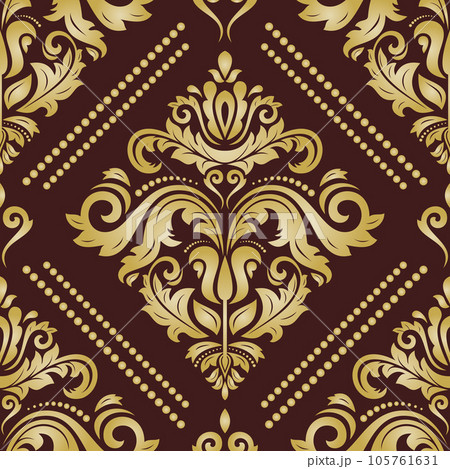 Classic Seamless Vector Fine Pattern With Arabesques 105761631