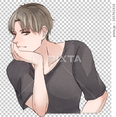 一個拄著拐杖的棕髮男人 一個拄著拐杖的棕髮男人 105761918