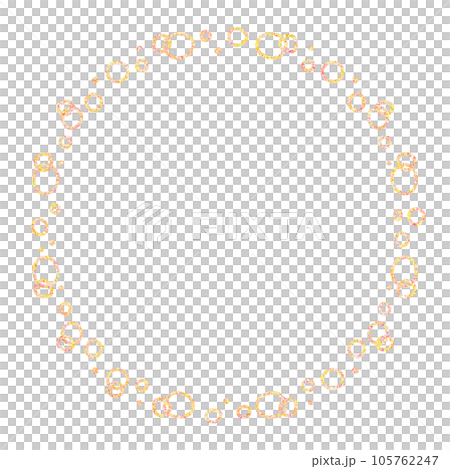 Yellow polka dot glitter round frame 105762247