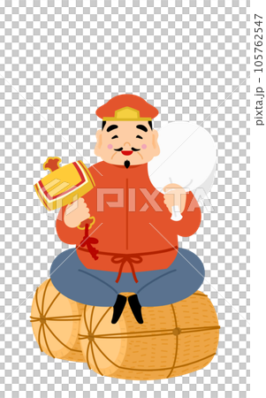 七福神　大黒天のシンプルでかわいいイラスト 105762547