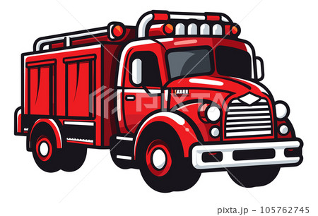 red fire truck emergency vehicle in modern flat style vector illustration red fire truck emergency vehicle in modern flat style vector illustration 105762745