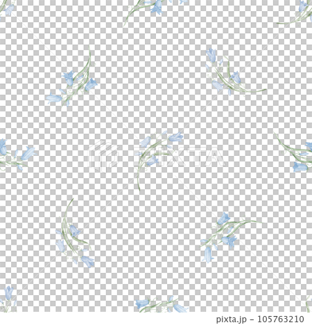 Watercolor Seamless Bluebell Flower Pattern.... - Stock Illustration ...