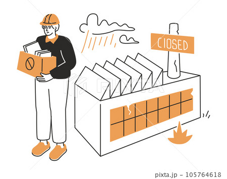 Factory closure - modern line design style illustration 105764618