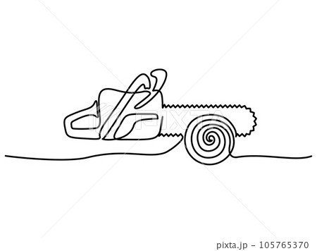 Crossed chainsaws isolated on white background 105765370