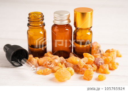 Frankincense or olibanum aromatic resin isolated on white background used in incense and perfumes. Frankincense or olibanum aromatic resin isolated on white background used in incense and perfumes. 105765924