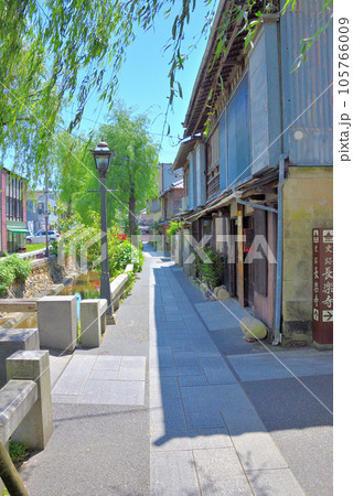 伊豆半島・南伊豆・下田ペリーロード・レトロな街並みと枝垂柳が印象的な風景・静岡県下田市(14) 105766009