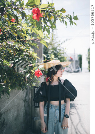 沖縄観光スポット備瀬のフクギ並木 105766517