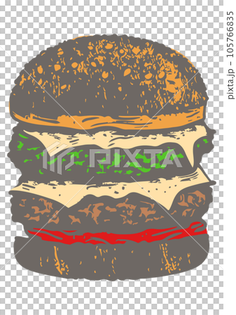 奶酪漢堡的簡單彩色插圖 105766835