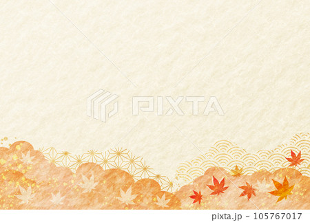 秋 紅葉 敬老の日 お歳暮 高級感のある和柄の雲 和紙 背景 秋 紅葉 敬老の日 お歳暮 高級感のある和柄の雲 和紙 背景 105767017