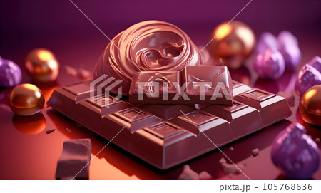 リアルタッチなバレンタイン・チョコレートのgraphic素材-Generative AI リアルタッチなバレンタイン・チョコレートのgraphic素材-Generative AI 105768636