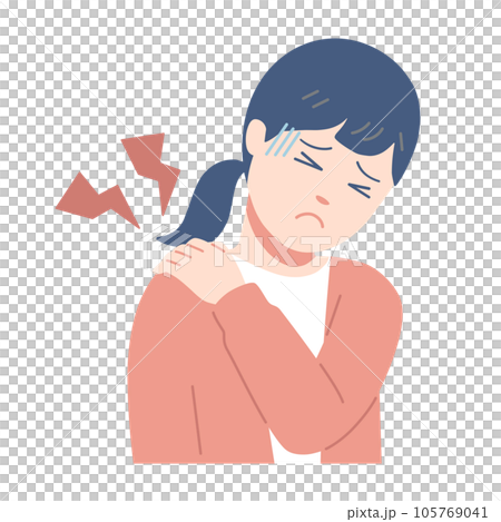 A woman with severe stiff shoulders 105769041