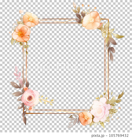 Romantic flotal watercolor frame 105769432