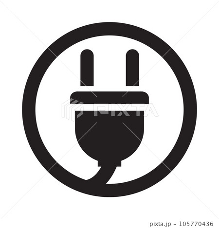 Electrical plug Logo. Template charging point logotype 105770436