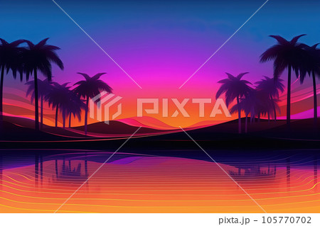 Abstract geometric pool party background center perspective with colorful led neon lines. Summer light music show scene, glowing futuristic shapes on dark background Abstract geometric pool party background center perspective with colorful led neon lines. Summer light music show scene, glowing futuristic shapes on dark background 105770702