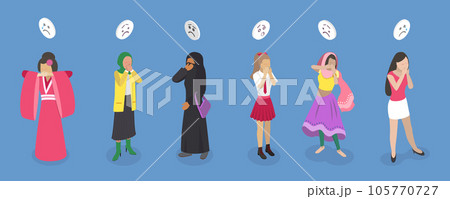 3D Isometric Flat Vector Conceptual Illustration of Domestic Violence 105770727