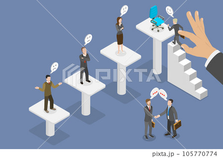 3D Isometric Flat Vector Conceptual Illustration of Business Nepotism And Corruption 105770774
