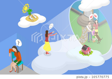 3D Isometric Flat Vector Conceptual Illustration of Hope 105770775