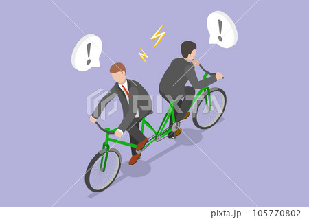 3D Isometric Flat Vector Conceptual Illustration of Business Conflict 105770802
