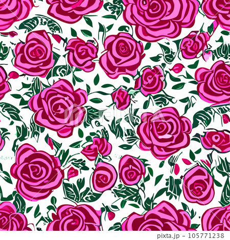 Seamless floral pattern with roses, Seamless floral pattern with roses, 105771238