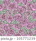 Seamless floral pattern with roses,  105771239