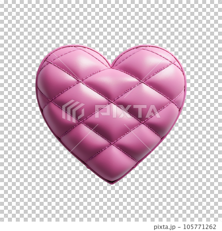 Pink leather heart on transparent background Pink leather heart on transparent background 105771262