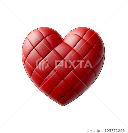 Red leather heart on transparent background Red leather heart on transparent background 105771266
