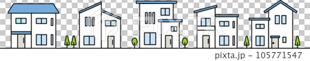 住宅街のイラスト 住宅街のイラスト 105771547