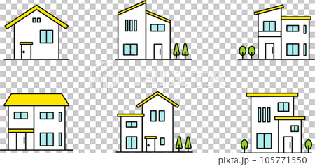 シンプルな家のアイコンセット シンプルな家のアイコンセット 105771550