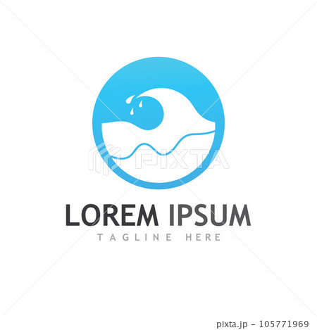 Water wave icon vector 105771969