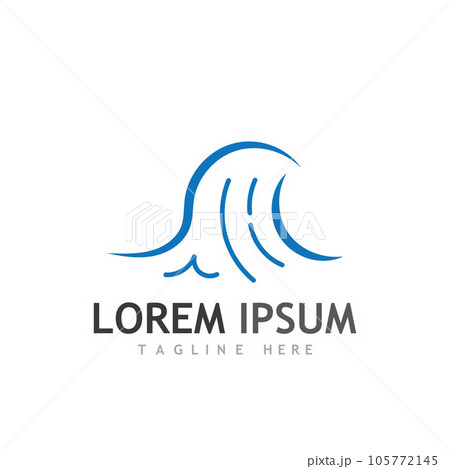 Water wave icon vector 105772145