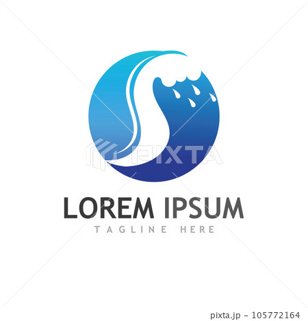 Water wave icon vector 105772164