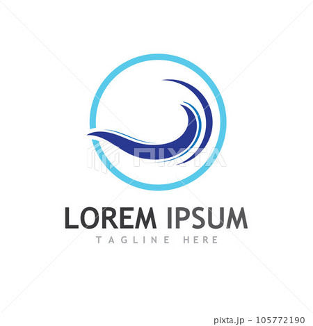 Water wave icon vector 105772190
