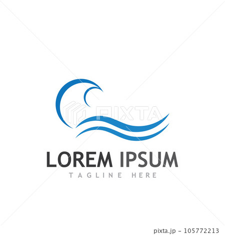 Water wave icon vector 105772213