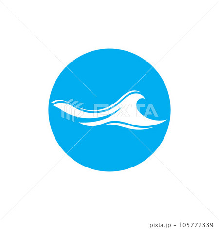 Water wave icon vector 105772339