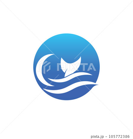 Water wave icon vector 105772386