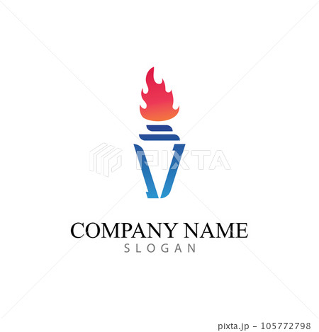 torch logo icon with concept vector illustration template torch logo icon with concept vector illustration template 105772798