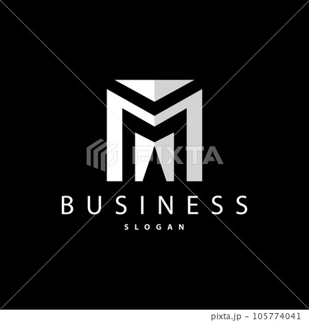 Initial Letter M Minimalist Logo, Simple Logotype Vector, Corporate Identity Emblem Modern, Luxurious And Elegant Symbol Design Brand, Company, Business 105774041