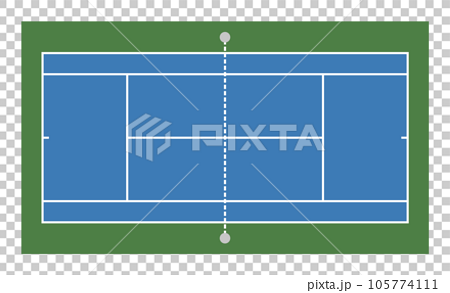 趣味で人気スポーツのテニス場の平面イラスト 105774111