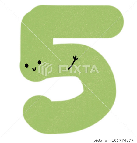 5 five cartoon green number  5 five cartoon green number  105774377