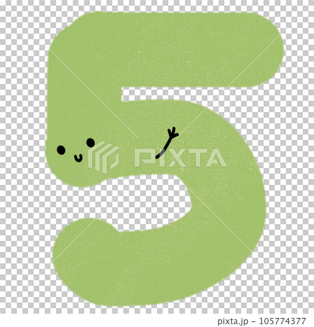 5 five cartoon green number  5 five cartoon green number  105774377