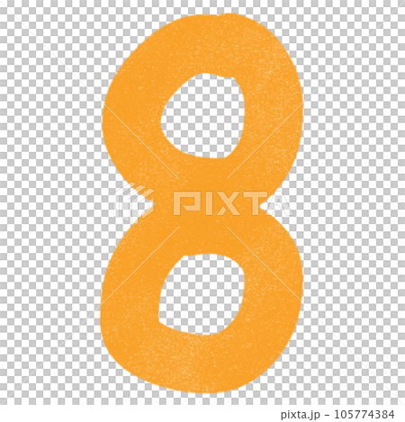 8 eight cartoon yellow number  105774384