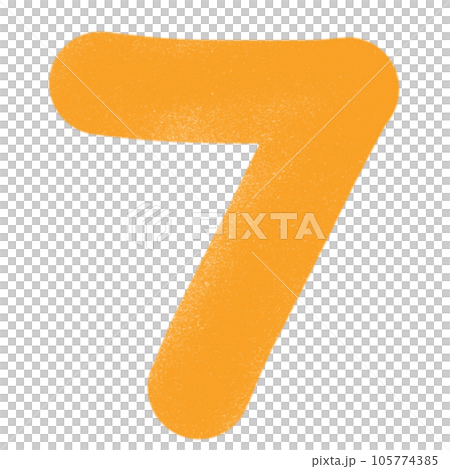 7 seven cartoon number yellow  105774385