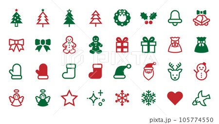 クリスマスモチーフのベクターアイコンセット 105774550