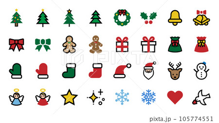 クリスマスモチーフのベクターアイコンセット 105774551