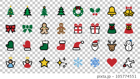 Christmas motif vector icon set 105774551