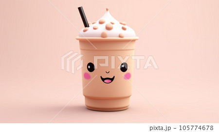 Whimsical Delight: Miniature 3D Pastel Bubble Milk Tea Wonderland Whimsical Delight: Miniature 3D Pastel Bubble Milk Tea Wonderland 105774678